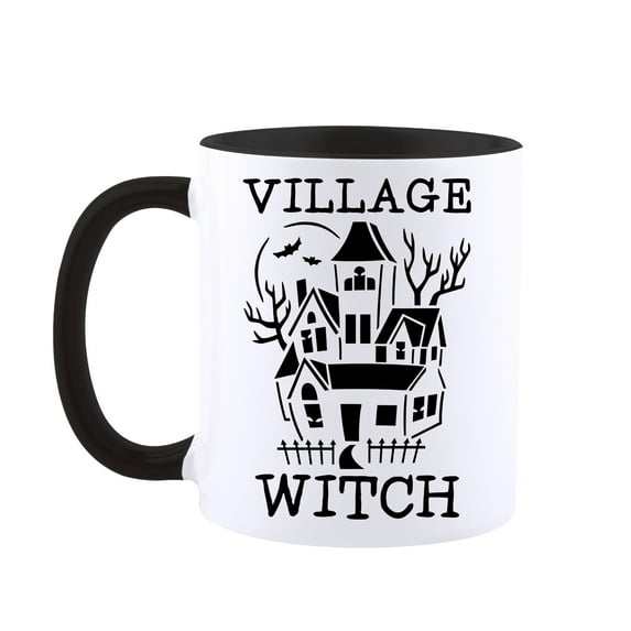 Witch Mug for A Village Witch. Coffee Mug or Tea Cup. Goth, Witchy, Gypsy Gift Funny Halloween Gift Mug for Women, Men