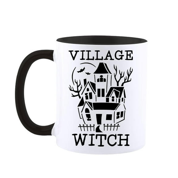 Witch Mug for A Village Witch. Coffee Mug or Tea Cup. Goth, Witchy, Gypsy Gift Funny Halloween Gift Mug for Women, Men