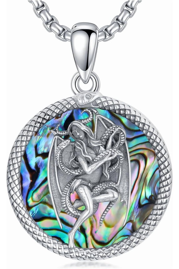 Witch Necklace 925 Sterling Silver Triple Moon Goddess Tetragrammaton Lilith Hecate Necklaces Pagan Wiccan Amulet Energy Gifts Witchy Jewelry for Women Men