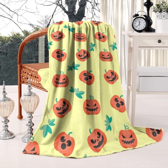 Witch Night Halloween Blanket - Spooky Wizard Black Cat Full Moon Ultra Soft Plush Throw 50x60 Inches for Home Decor