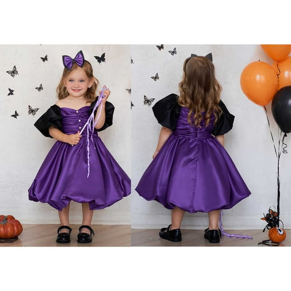 Witch Outfits Girls Tulle Dress Girls Halloween Cosplay Tulle Dress Halloween Outfits for Girls 5-6 Years Halloween Outfits Dress Up