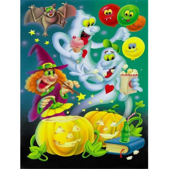 Witch Party with the Ghosts Halloween Flag Garden Size