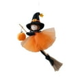 thumbnail image 1 of Witch Pendant-Halloween Decorations-Halloween Witch Hanging Ornaments Handmade Plush Witch Dolls with Broomstick & Pumpkin for Halloween Decor Home Indoor Outdoor Decoration, 1 of 5