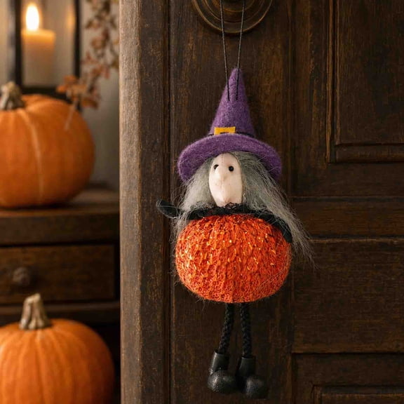 Witch Pendant with Broom, Fun House Laughing Prop, KTV Halloween Decor for Ghost Festival, Animated Cackling Witch Sound, Spooky Party Atmosphere, A