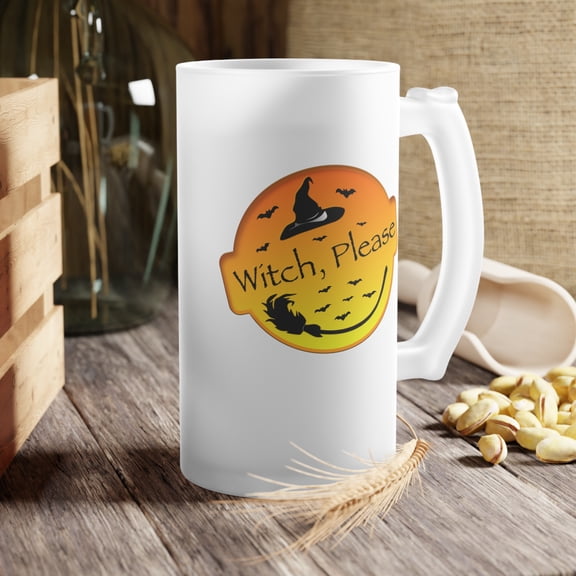 Witch, Please Frosted Glass Beer Mug by JC Designs