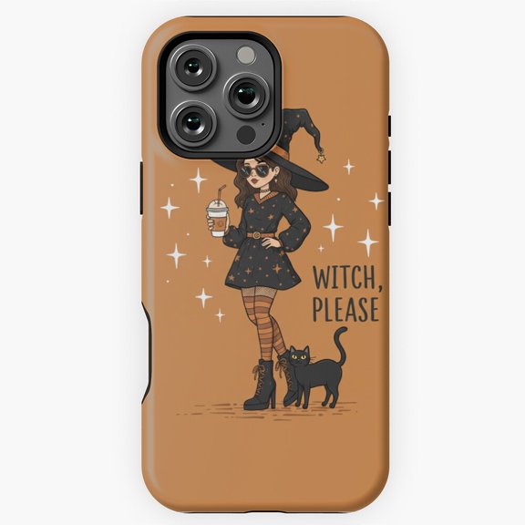 Witch Please Sassy Witch with Coffee and Cat Phone Case for iPhone 16 15 14 13 12 11 Pro Max M5904912