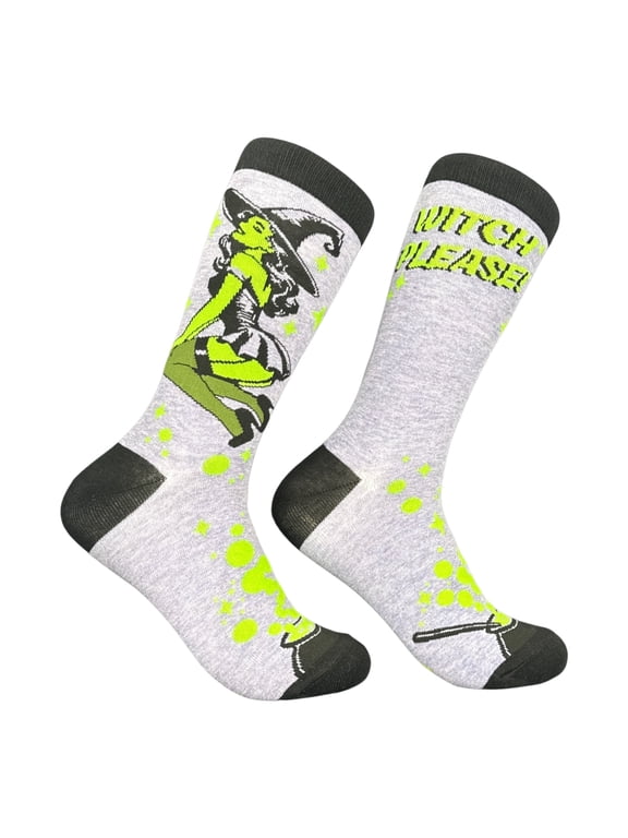 Witch Please Socks Funny Sarcastic Halloween Footwear For Ladies