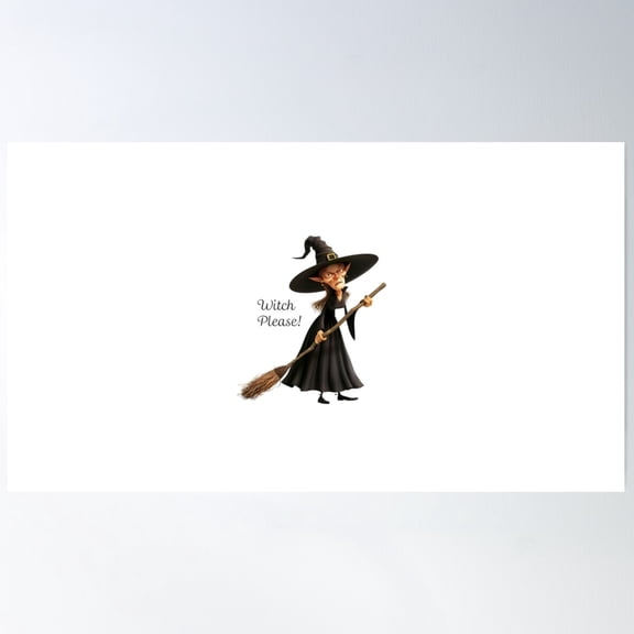 Witch Please! Sticker Poster Wall Art, Modern Wall Decor For Living Room Bedroom, 8x12 UNFRAMED