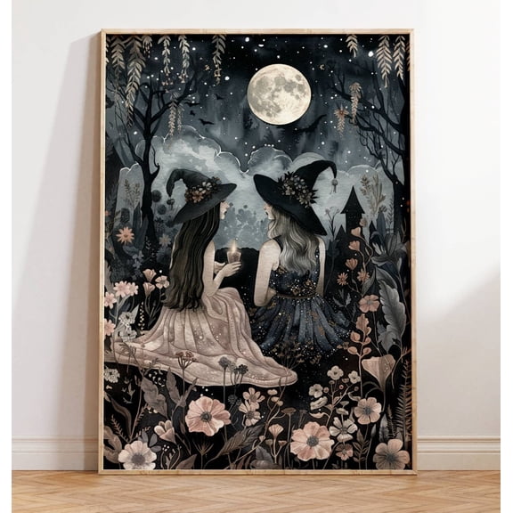 Witch Poster, Witch Art Print, Witchy Decor, Witch Print, Spooky Art, Best Friend Print, Witch Artwork, Best Friends Gifts Women, Witchy Art