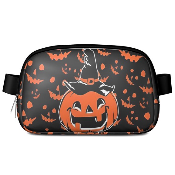 Witch Pumpkin Halloween Pattern Cute Fanny Packs for Women,Travel Waterproof Crossbody Fanny Bags Waist Purse for Women Anti Theft Adjustable Strap for Running Travel Cycling
