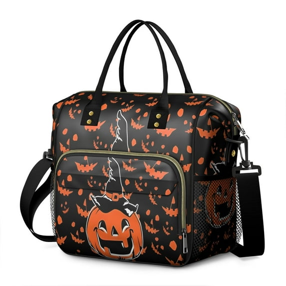 Witch Pumpkin Halloween Pattern Womens Lunch Box for Work,Insulated Large Lunch Bag for Tween and Teen,Loncheras Para Mujer,Leakproof Adult Lunch Bag for Work,Beach,Travel,Picnic,Camping