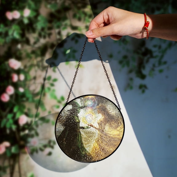 Witch and Queen Stained Glass Window Hanging - Handmade Sun Catcher, Mystical Fantasy Art Panel, Magical Transformation, Celestial Gift, Empowering Wall Ornament for Mystical Decor