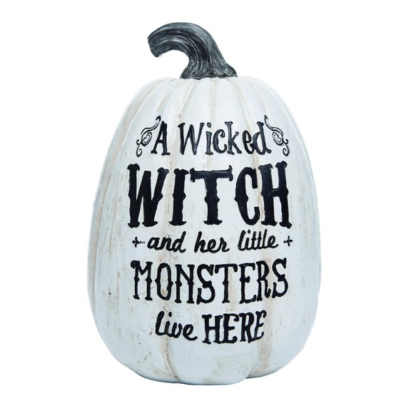 Transpac Witch Resin Pumpkin Decor Standard