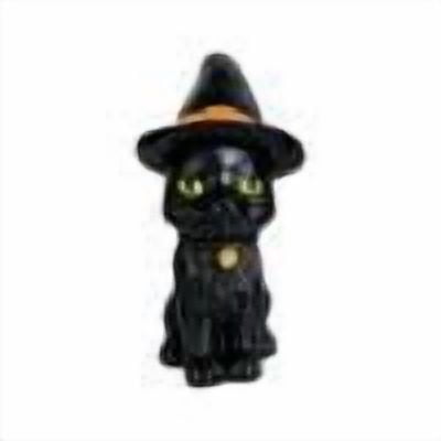 Witch Resin Tabletop Figurine, Hand Painted Detailed Spooky Mini Statue, Compact Easy Place Long Lasting Accent for Windowsill Shelf Mantel Gothic Halloween Party Display