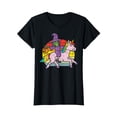 thumbnail image 1 of Witch Riding Unicorn Retro Funny Halloween Girls Women T-Shirt, 1 of 5