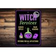 thumbnail image 1 of Witch Services Novelty Decor, Metal Wall Sign - 10x14 Inches, 1 of 4
