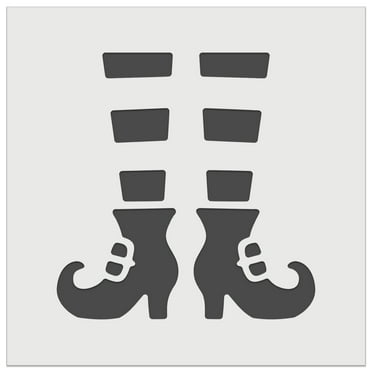 Witch Shoes Striped Stockings Halloween DIY Cookie Wall Craft Stencil - 5.5 Inch