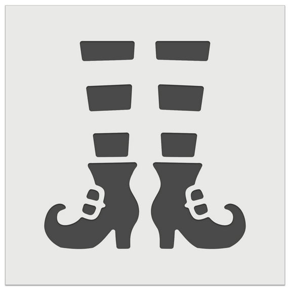 Witch Shoes Striped Stockings Halloween DIY Cookie Wall Craft Stencil - 9.0 Inch