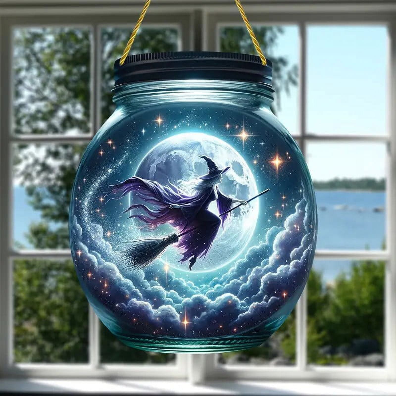 Witch Sign Front Door Decor, Halloween Witch Round Hanging Sign Decor Wiccan Wall Decorations ...