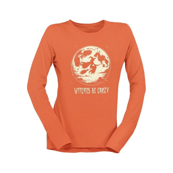 Witch Skater Skeleton Halloween Graphic - Women's Long Sleeve