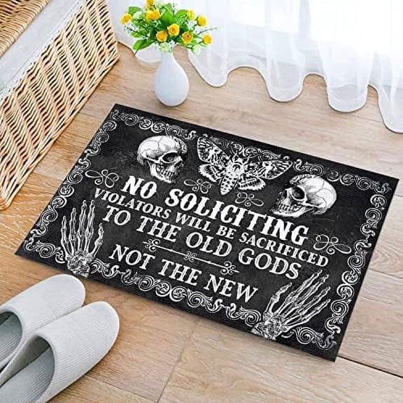 Witch No Soliciting Violators Will Be Sacrificed Durable Doormat Indoor Outdoor Entrance Door Mat Bath Rug Decorative Patio Garage Garden Kitchen Door Mats 30 x18 Inch