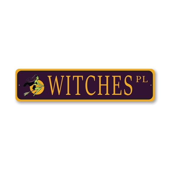 Witch Street Aluminum Metal Decor Sign - 4x18 inches
