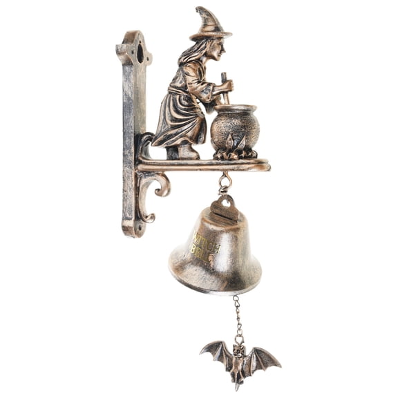 Witch Themed Entryway Door Chimes Handmade Wall Hanging With Metal Bells