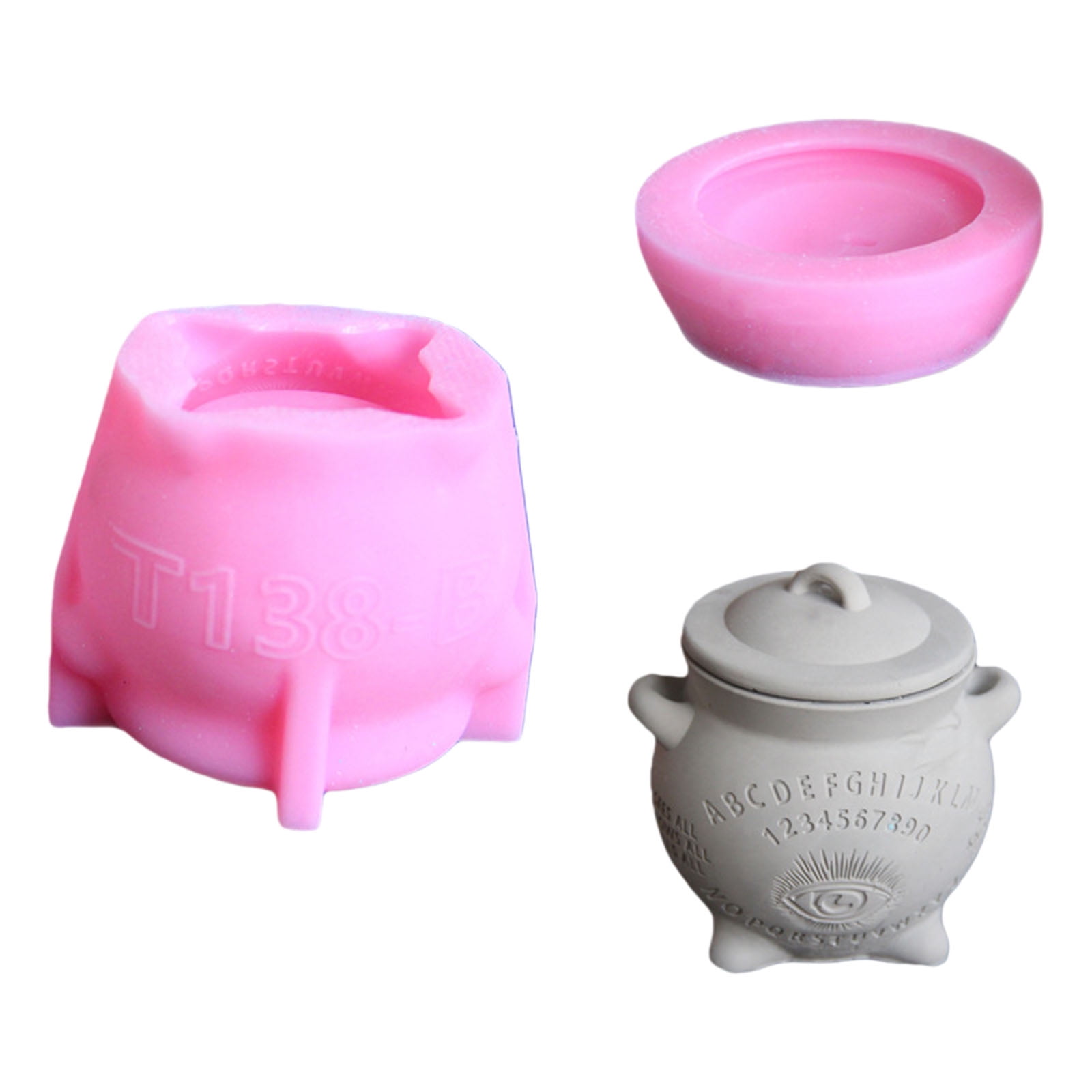 Witch Themed Resin Jar Molds Cup Silicone Mould with Lid for Making Container Chocolate Holiday Decoration