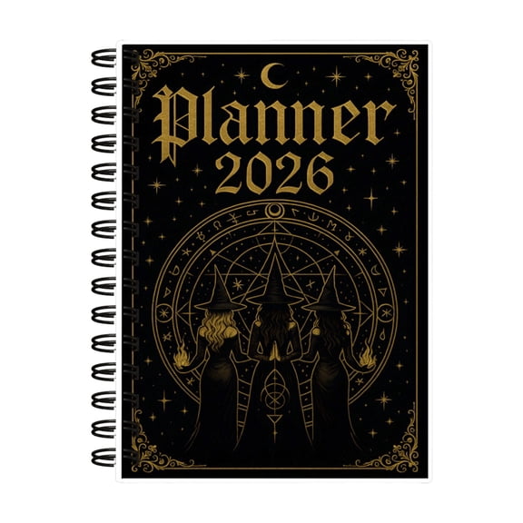 Witch-Themed Spiral Notebook, Daily Planner & Astrology Journal, Ritual-Inspired Organizer, Creative Gift for Journaling & Planning Lovers