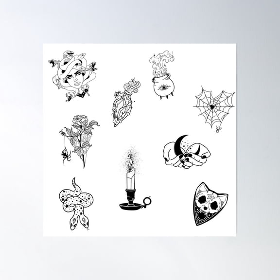 Witch Things Poster Wall Art, Modern Wall Decor For Living Room Bedroom, 16x16 UNFRAMED