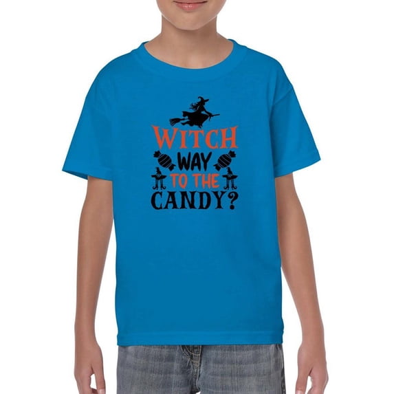 Witch Way To The Candy? T-Shirt Juniors -Image by Shutterstock, Small