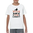thumbnail image 1 of Witch Way To The Candy? T-Shirt Juniors -Image by Shutterstock,  x-Small, 1 of 4