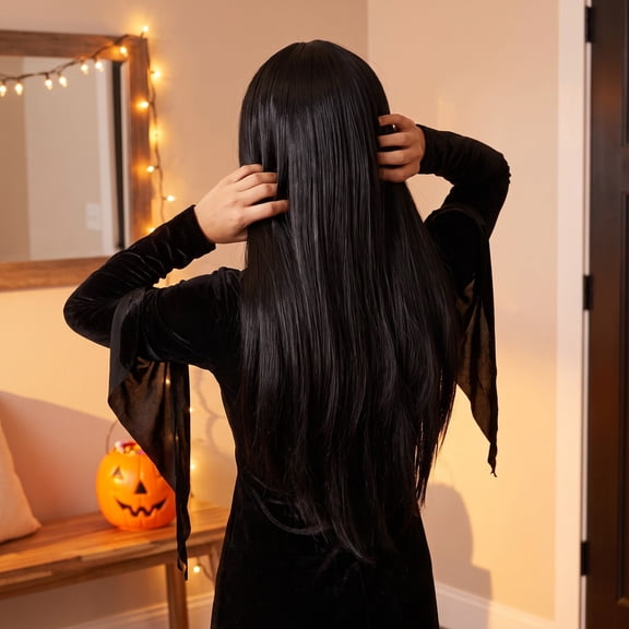 Witch Wig Costume Accessory for Adults, Black, 24", Halloween by Way To Celebrate