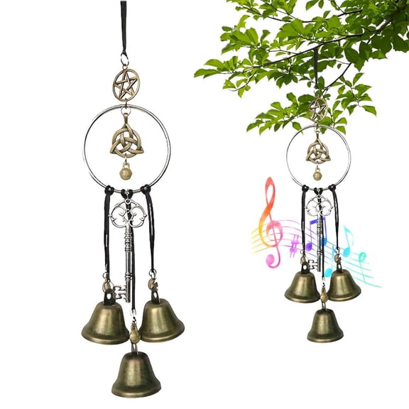 Pekkaxy Witch Wind Chime, 10.33 inch, with Bells, Creates Crisp Sounds for a Lively Atmosphere, Hang on Doorways or Balconies for Festive Decor