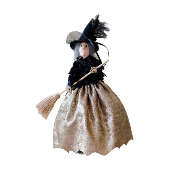Witch With Broom Apron, Spooky Halloween Kitchen Decor, Whimsical Holiday Cooking Accessory, Festive Party Favor Gift