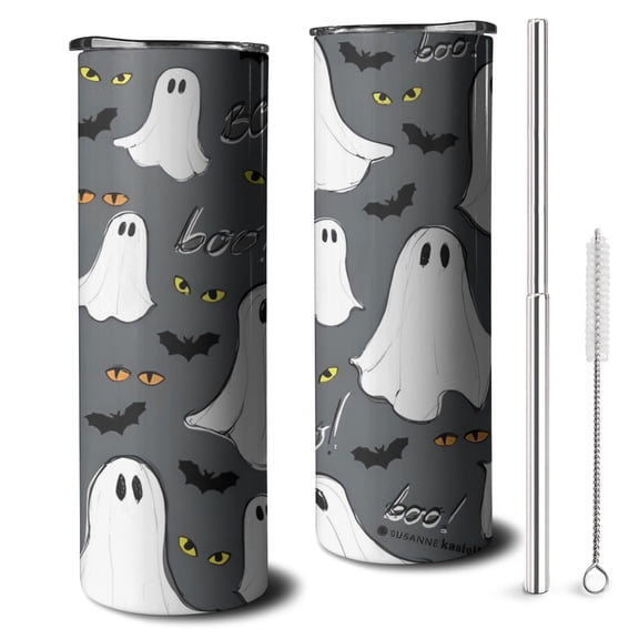 Witch Wizard 20oz Skinny Tumbler with Lid - Vintage Halloween Design Stainless Steel Cup