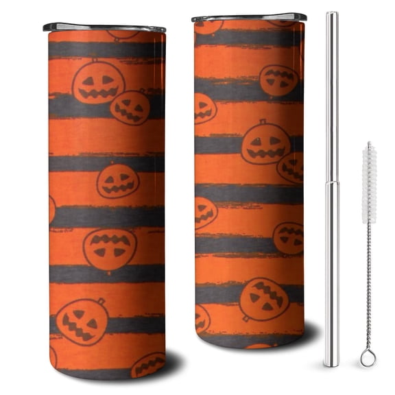 Witch Wizard 20oz Skinny Tumbler with Lid - Vintage Halloween Design Stainless Steel Cup