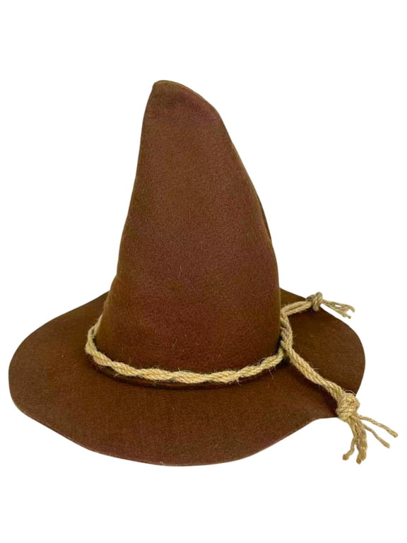 Witch Wizard Hat for Adults Halloween Felt Pointed Cone Hat Vintage Scarecrow Costume Accessory for Women Men