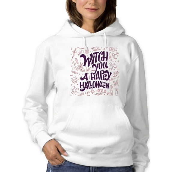 Witch You Happy Halloween Hoodie Women -Image by Shutterstock, Female XX-Large