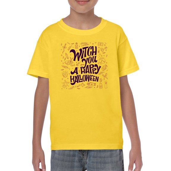 Witch You Happy Halloween T-Shirt Juniors -Image by Shutterstock, x-Large