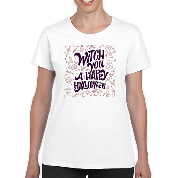 Witch You Happy Halloween T-Shirt Women -Image by Shutterstock, Female XX-Large