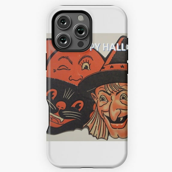 Witch and Black Cat Happy Halloween Phone Case for iPhone 16 15 14 13 12 11 Pro Max M5912942