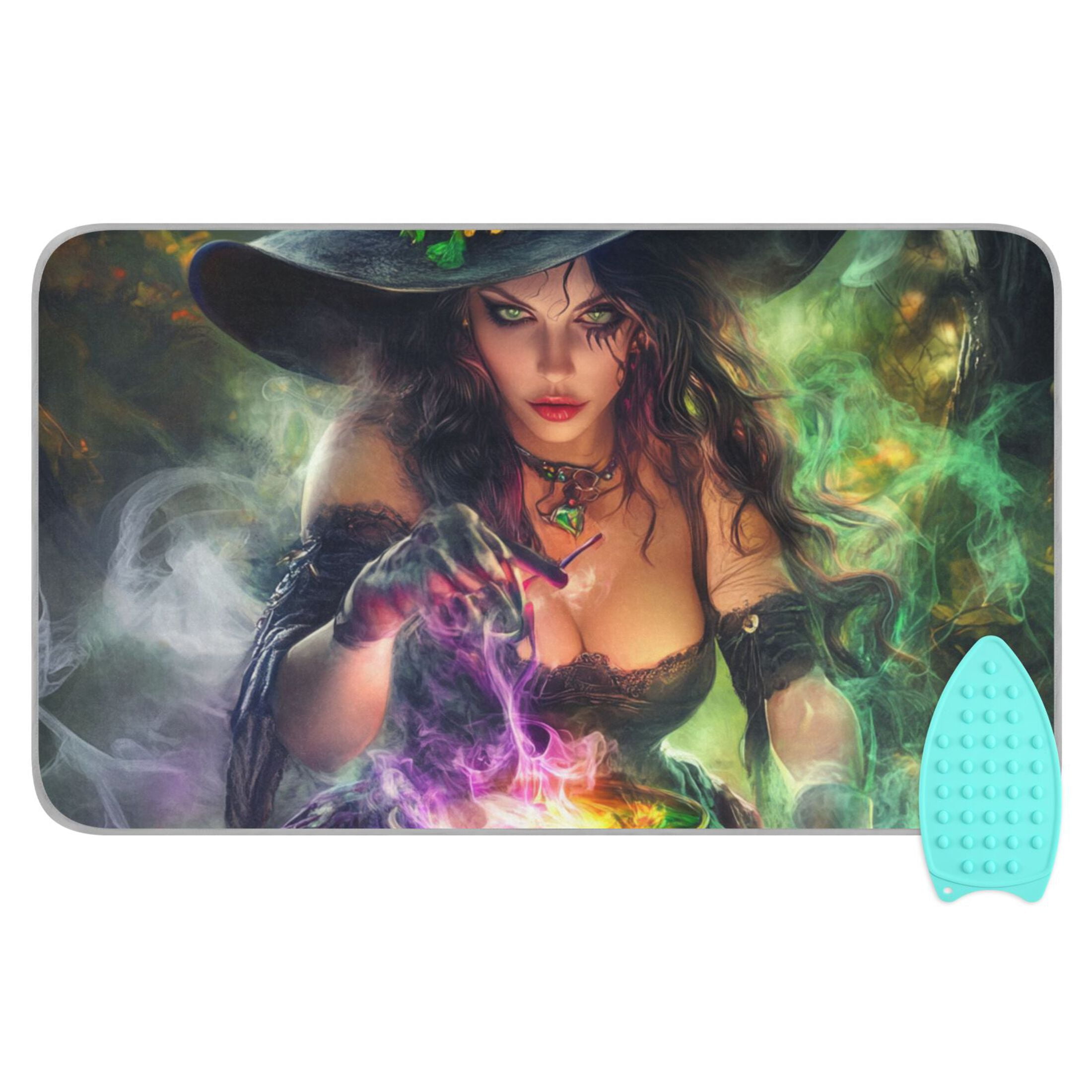 Witch and Potions Ironing Mat Blanket for Table Top Travel Portable Ironing Board Pad 47.2x27.6 Inch