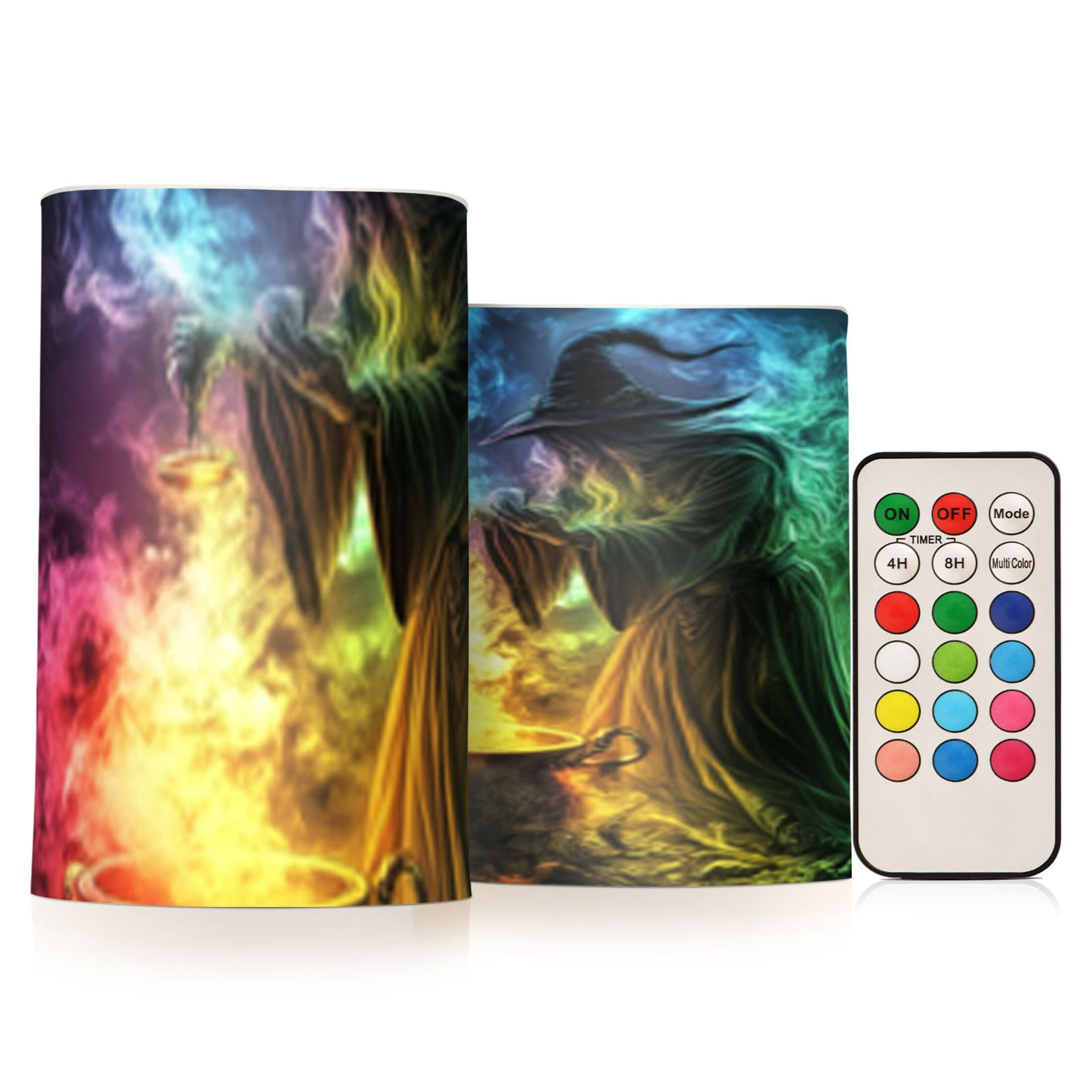 Witches Timer Witch and The Magic Flickering Flameless Candles Battery Operated with ...