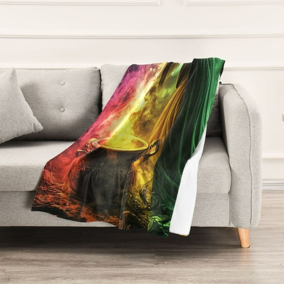 Witch and The Magic Potion Throw Blanket 60" x 90" Soft and Warm Blankets for Couch Sofa and Bed