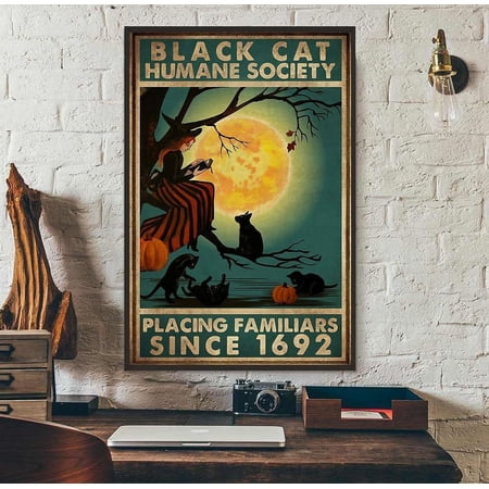 Witch black cat humane society vertical poster 11 x 17 Inch Poster
