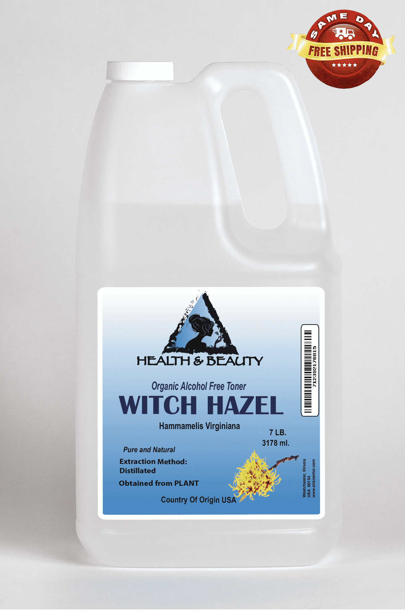 Witch hazel distillate face toner all natural 7 lb