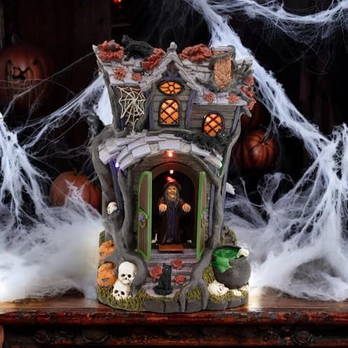 Witch of The Woods Animated Halloween Village with LED Lights and Music$$Home Decor, Kitchen, & Other