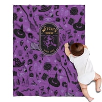 Witch's Brew Halloween Pattern Blanket,Comfortable Soft Flannel Throw Blanket,All Season,Warm Lightweight Blankets for Sofa Bed Couch Living Room Chair,30"x40"