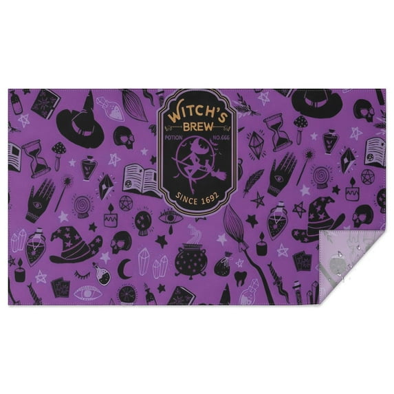 Witch's Brew Halloween Pattern Rectangle Tablecloth 60"x102",Waterproof Polyester Rectangle Table Cloth, Wipeable Spillproof Polyester Tablecloth for Dining, Camping, Indoor and Outdoor